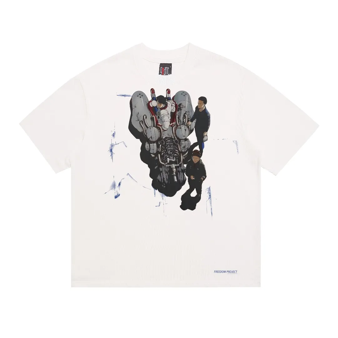 Saint Michael STA Akira Cyberpunk Cartoon Animation Print Retro Vintage Loose Short Sleeves Digital white ink direct injection, the fabric is breathable and the pattern is three-dimensional and clear. Fabric: Double yarn 240g Style number: S902 Size: S-M-L-XL Color: White Price: P110